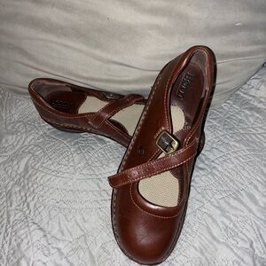 Born Chestnut Leather Mary Jane Flats
